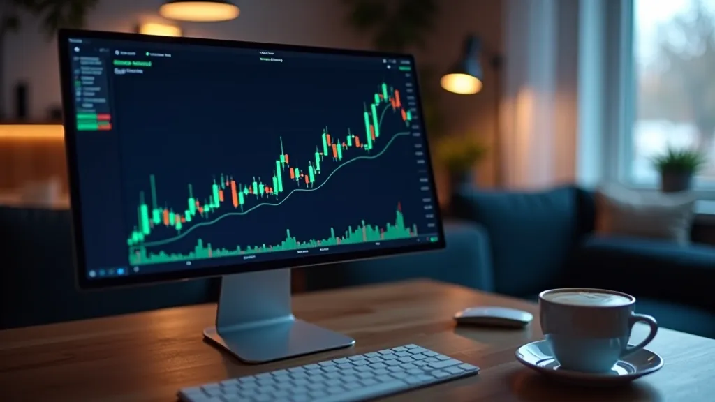 Grafický přehled kryptoměn a blockchain technologií na obrazovce