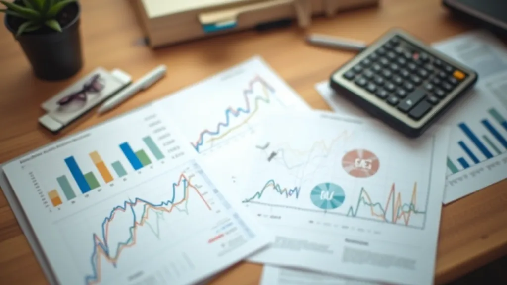 Notebook s plánováním investiční strategie a kalkulačka